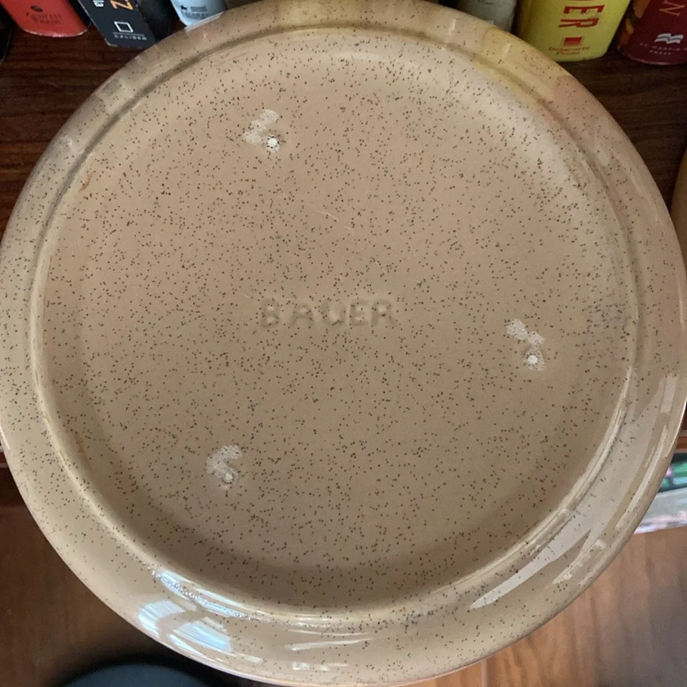 Bauer Pottery Monterey Moderne Speckled Vintage Lidded Crock Casserole Dish Cove